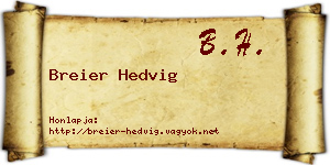 Breier Hedvig névjegykártya